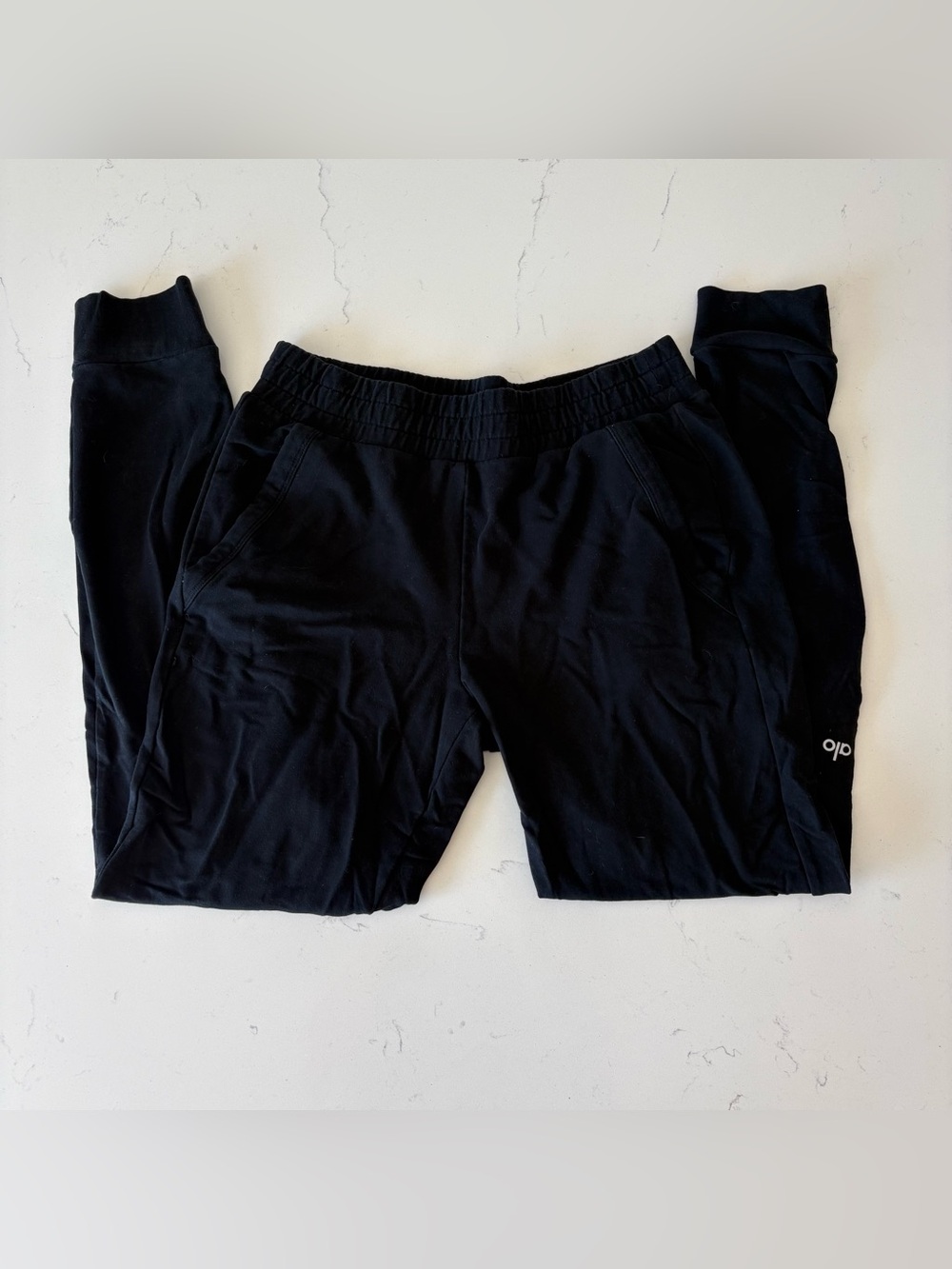 ALO Yoga Black Elastic-Waist Jogger Pants
